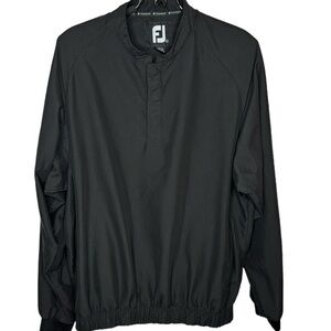 FootJoy Black Golf Outer Shell Wind Shirt Wind Breaker Quarter Snap size Medium